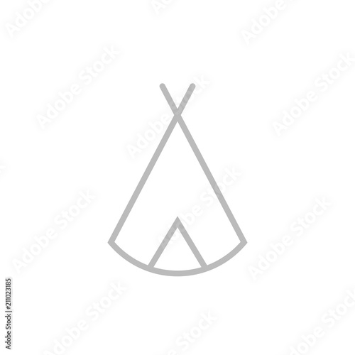 Zelt, Tipi - Piktogramm - grau