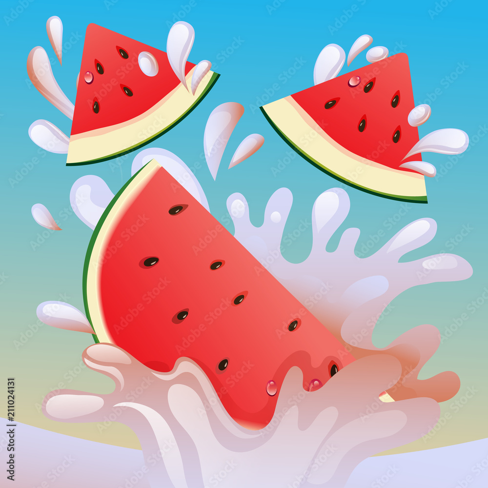 watermelon splash vector watermelon splash vector
