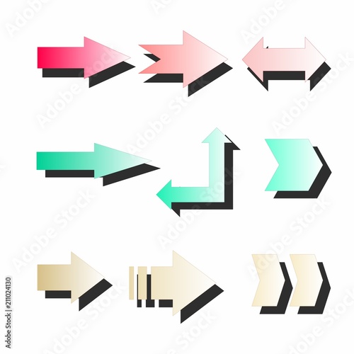 original and modern three-dimensional arrows 