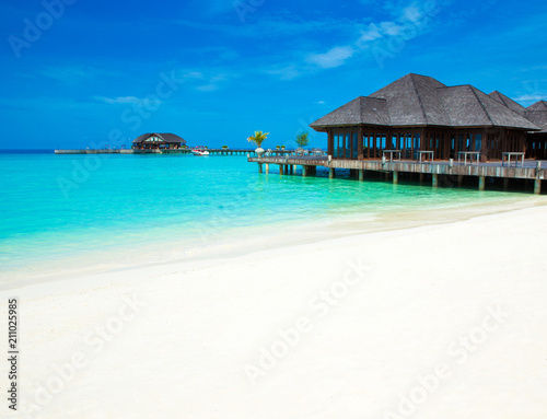 tropical Maldives island with beach