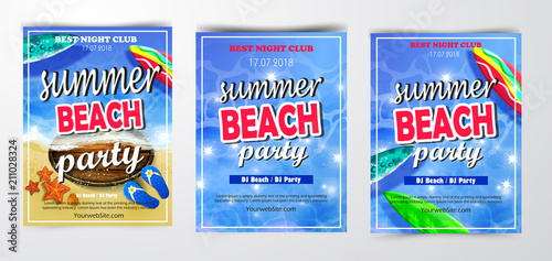 Poster for summer and beach party background