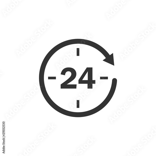 Clock icon. Vector illustration, flat design.