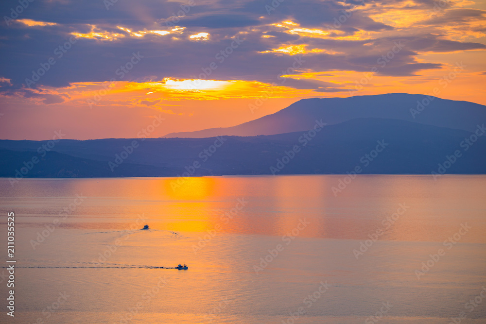 Skiatos Grecja, Widok morza, zachód słońca