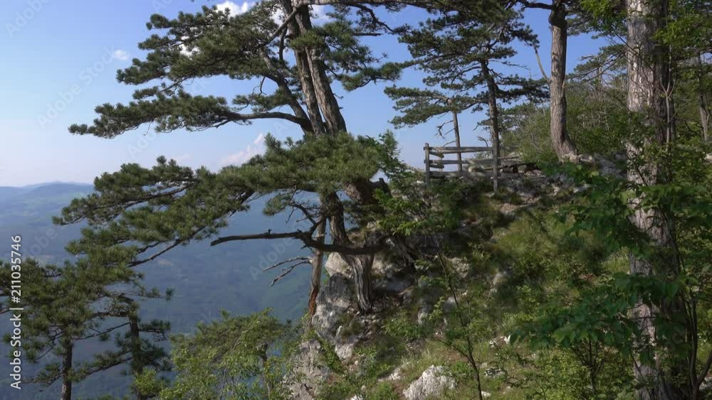Viewpoint Banjska stena rock at Tara mountain looking down to Canyon of Drina river, Serbia, 4k Viewpoint Banjska stena rock at Tara mountain looking down to Canyon of Drina river, Serbia, 4k