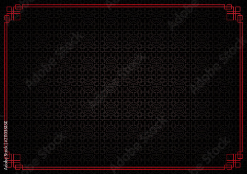 chinese new year background, abstract oriental wallpaper, black square window inspiration, vector illustration 