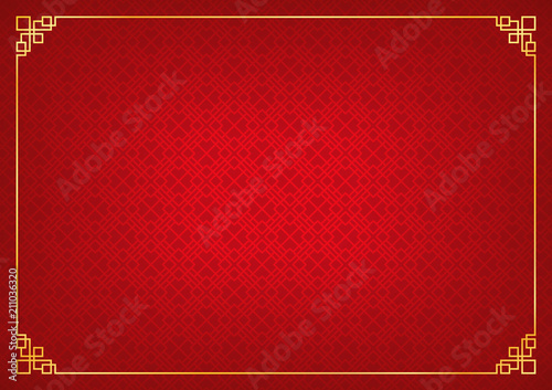 chinese new year background, abstract oriental wallpaper, red square window inspiration, vector illustration 