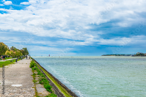 Seaside promenade in La Rochelle, France photo