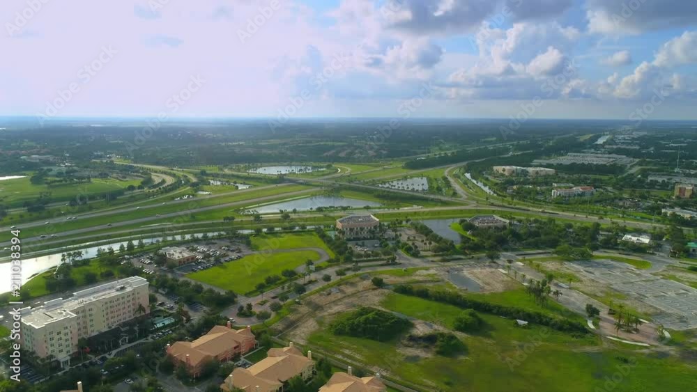Aerial Port St Lucie Boulevard highway interchange overpass Aerial Port St Lucie Boulevard highway interchange overpass