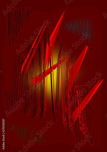 Abstracto de picos rojos