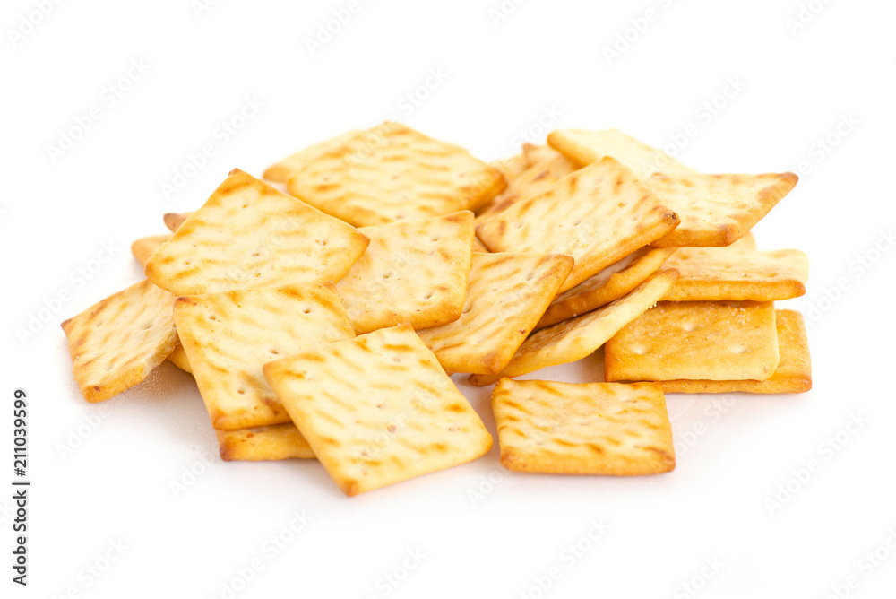 Cracker snack salt on white background isolation Cracker snack salt on white background isolation