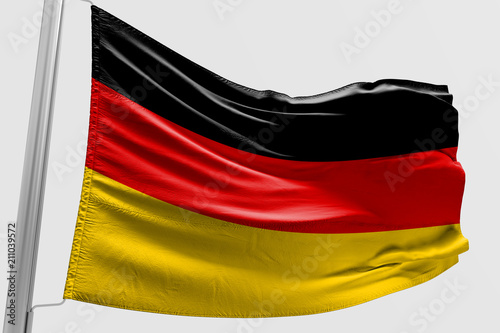 Isolated Germany Flag waving, 3D Realistic Germany Flag Rendered photo