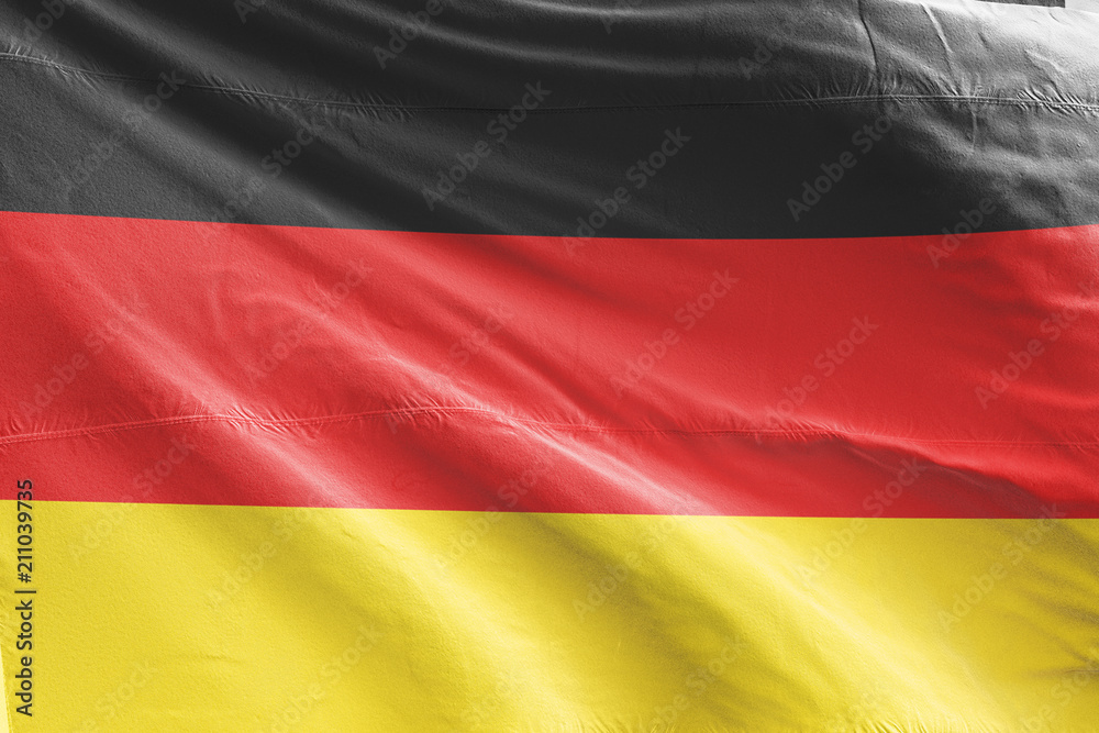 Naklejka premium Isolated Germany Flag waving, 3D Realistic Germany Flag Rendered