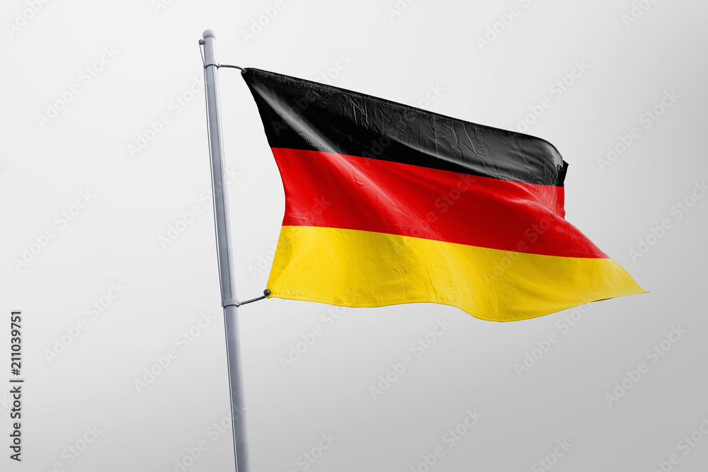 Isolated Germany Flag waving, 3D Realistic Germany Flag Rendered Isolated Germany Flag waving, 3D Realistic Germany Flag Rendered