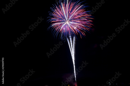 Fireworks display during night time fireworks show.
