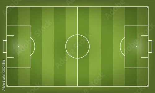 Soccer field vector illustration. Top view