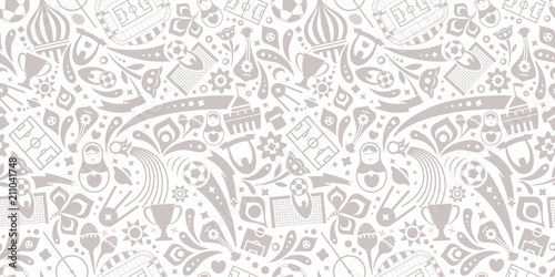 Trendy soccer seamless pattern. Vector ornament