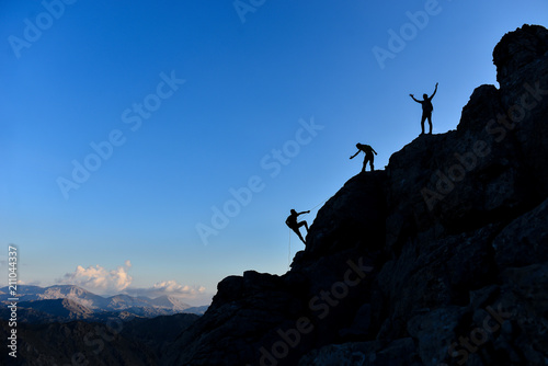 challenging rock climbing and successful team spirit