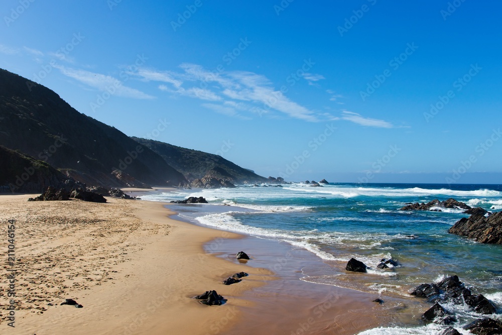 Keurboomstrand beach near Plettenberg Bay in South Africa. Photo taken on the 24th of June 2018.