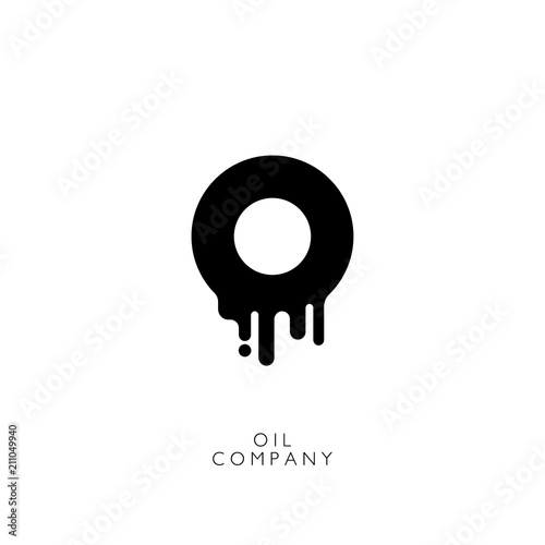 Black letter O with dripping oil. Logo of Oil Company. Premium modern logo for the branding.