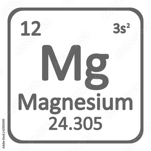 Periodic table element magnesium icon.