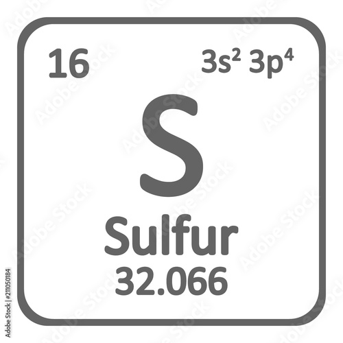 Periodic table element surfur icon. photo