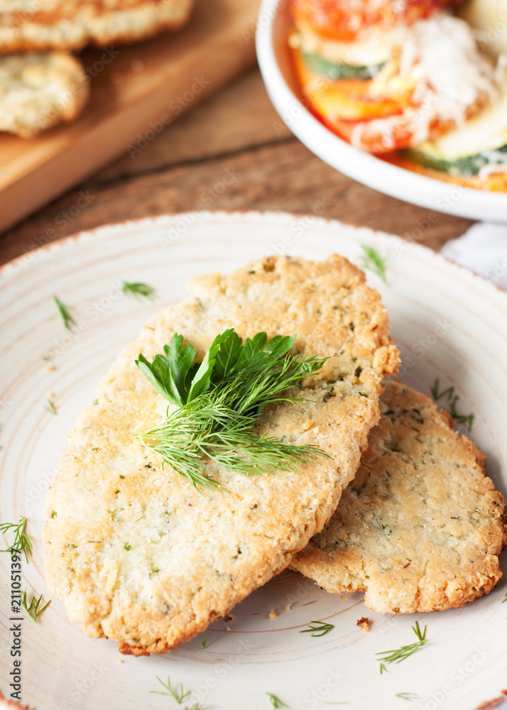 Dietary flatbread with garlic and herbs Dietary flatbread with garlic and herbs