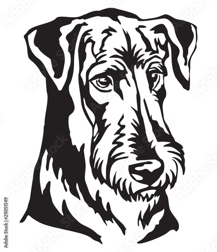 Decorative portrait of Dog Airedale Terrier vector illustration
