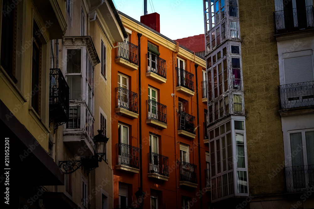 Old building with a twist of color in Burgos, Spain Old building with a twist of color in Burgos, Spain
