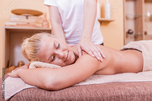 Girl enjoying a relaxing massage