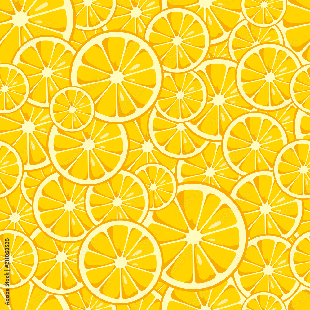 Lemon slices seamless pattern. Lemon slices seamless pattern.