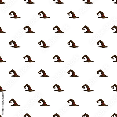 Witch hat pattern seamless repeat in cartoon style vector illustration