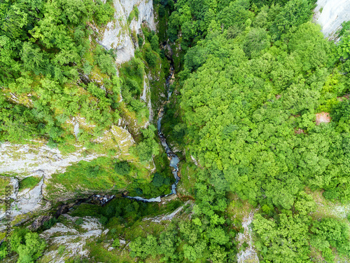 Aerial view at stunning canyon Nevidio in Montenegro