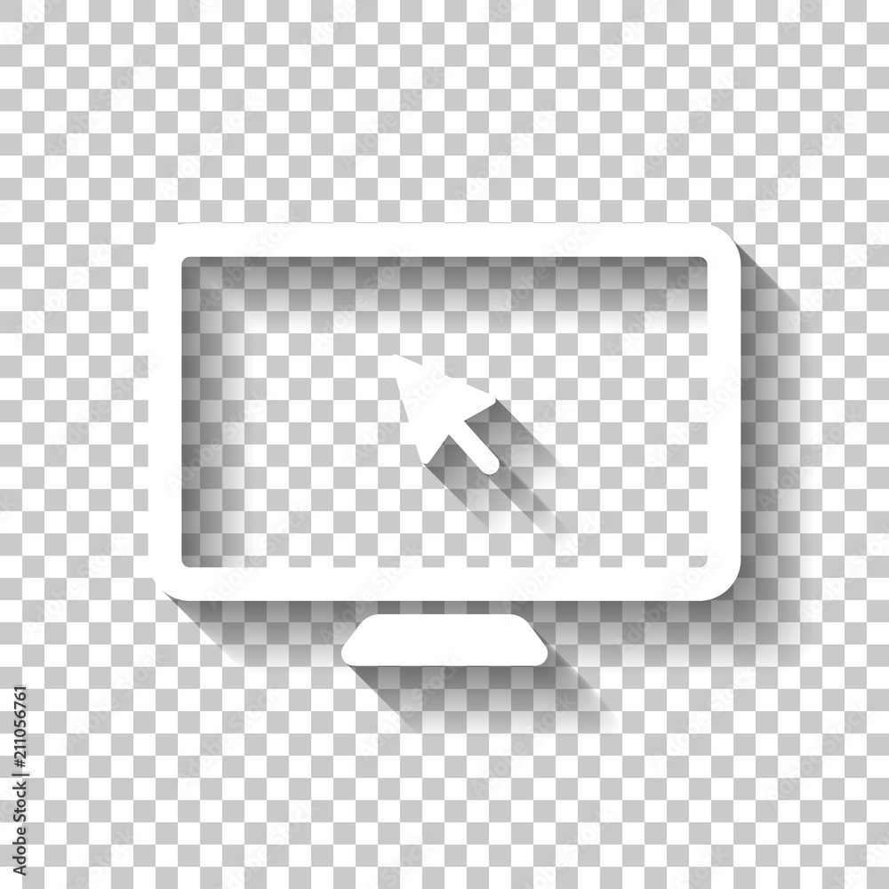 Desktop computer and mouse arrow. Simple digital icon. White ico Stock Vector Adobe Stock