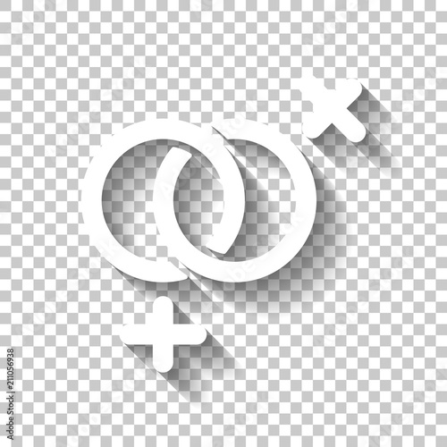 gender symbol. linear symbol. simple lesbian icon. White icon wi