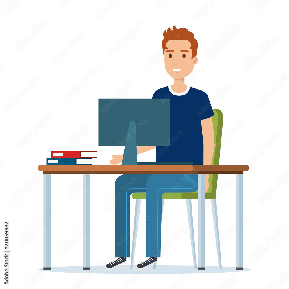 young man in the workplace avatar character vector illustration design young man in the workplace avatar character vector illustration design
