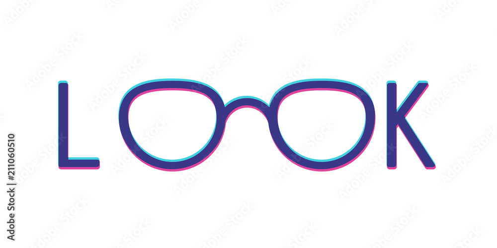Fototapeta premium eyeglasses in look word