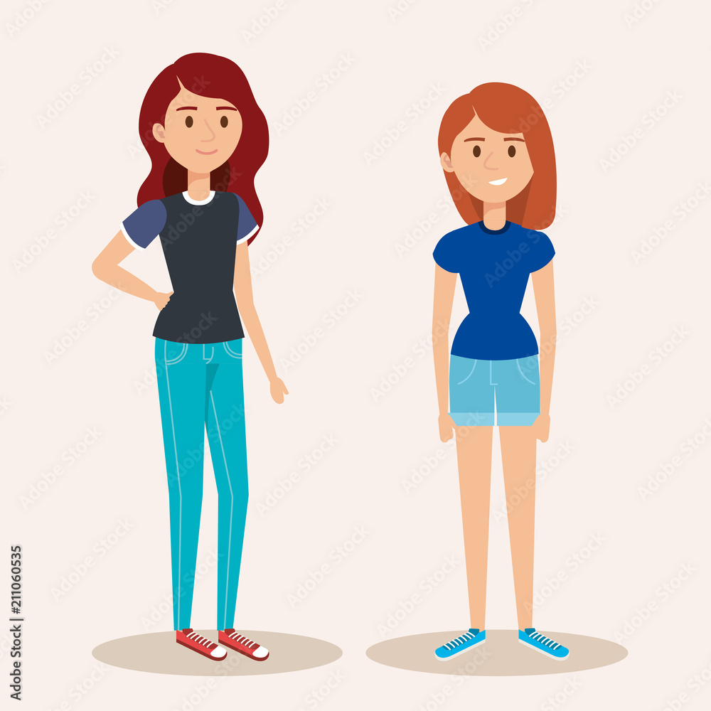 young girls avatars characters vector illustration design young girls avatars characters vector illustration design