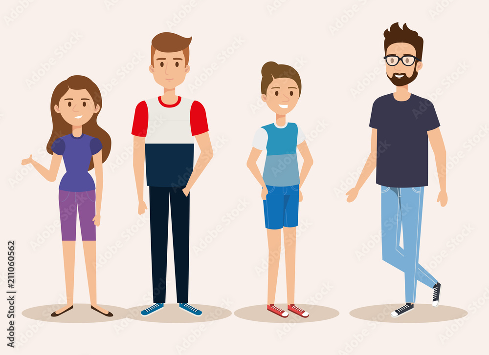 group of young people avatars vector illustration design group of young people avatars vector illustration design