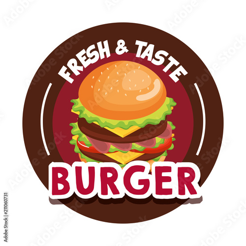 delicious big burger fast food vector illustration design