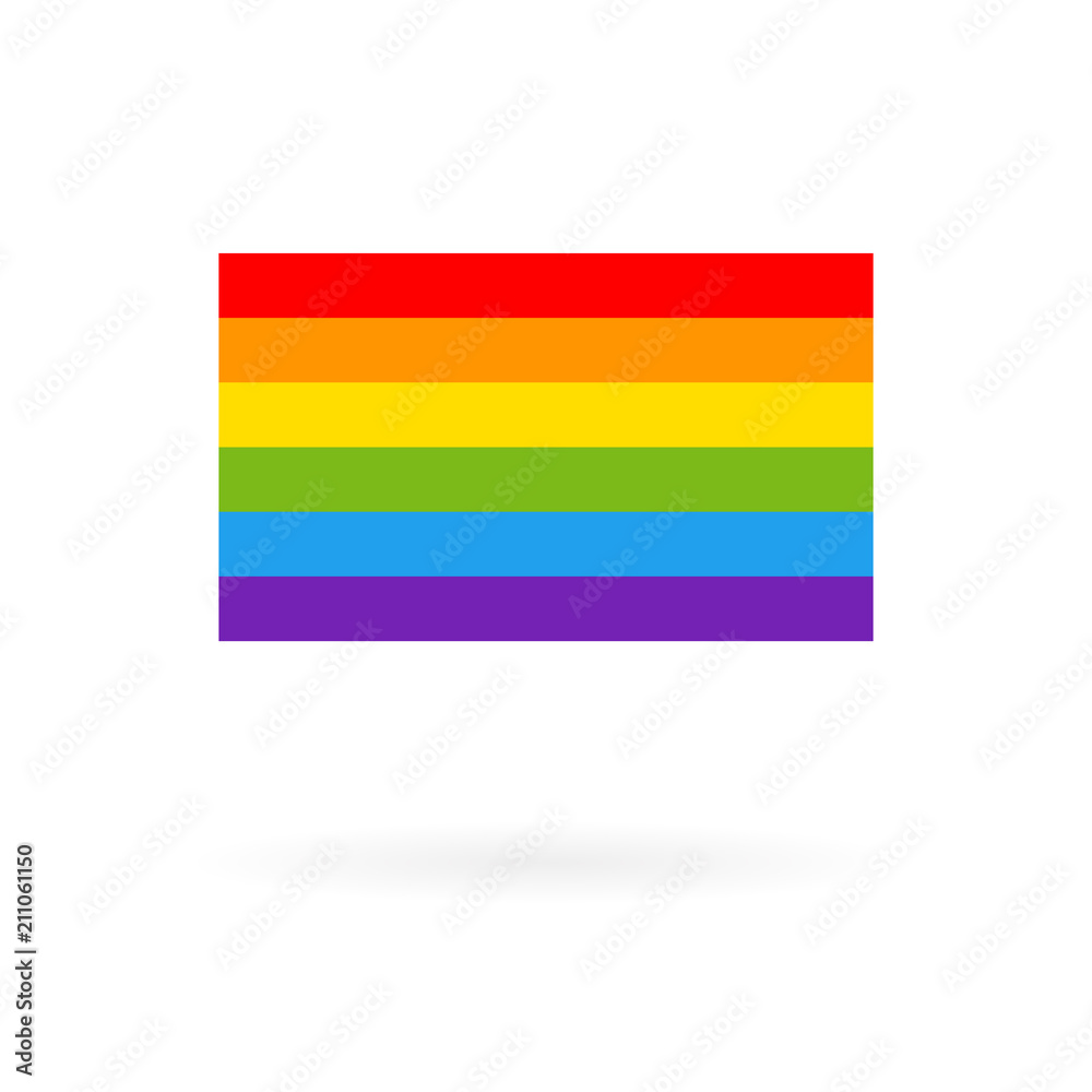Pride flag icon. Color rainbow vector background, LGBT Lesbian gay bisexual transgender concept, Symbol