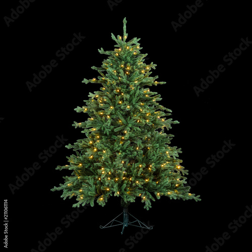 Christmas tree isolated black background