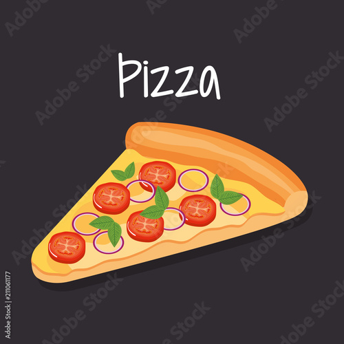 delicious italian pizza fast food vector illustration design