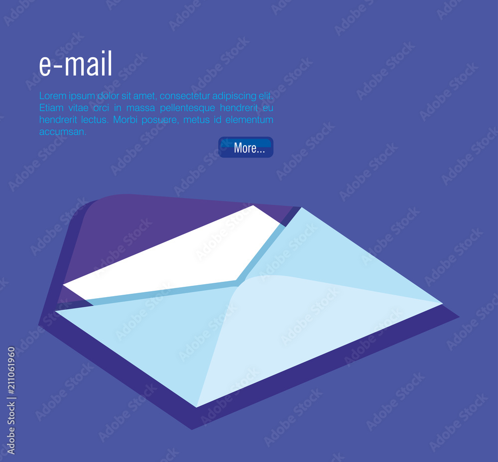 isometric envelope digital technology vector illustration design isometric envelope digital technology vector illustration design