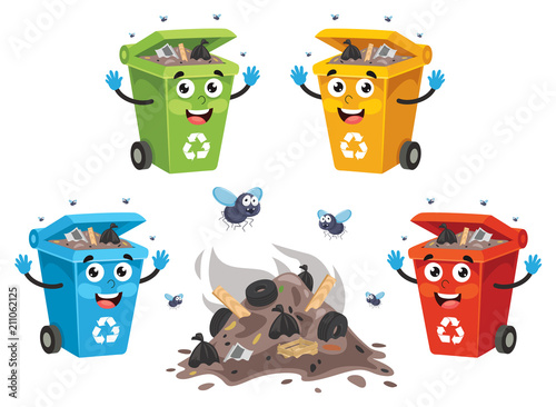 Vector Illustration Of Recycling Bin
