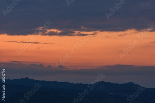 Amazing Sunset Panorama of  Ograzhden Mountain, Blagoevgrad Region, Bulgaria © Stoyan Haytov