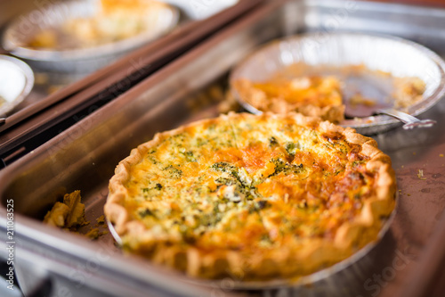 Cheddar Quiche at Catered Breakfast