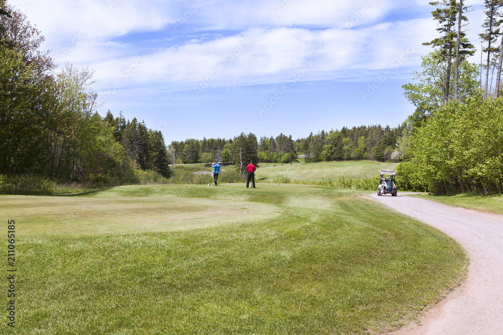 Golf players at Prince Edward Island Canada Golf players at Prince Edward Island Canada