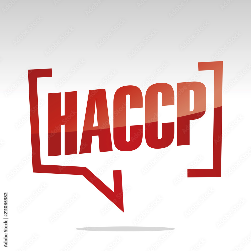 HACCP in brackets speech red white isolated sticker icon HACCP in brackets speech red white isolated sticker icon
