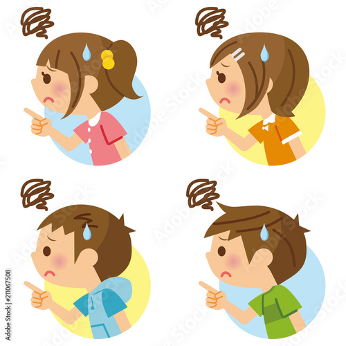 子供　アイコン　横向き　困る