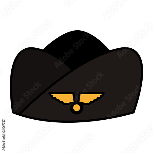 color stewardess hat uniform style with emblem